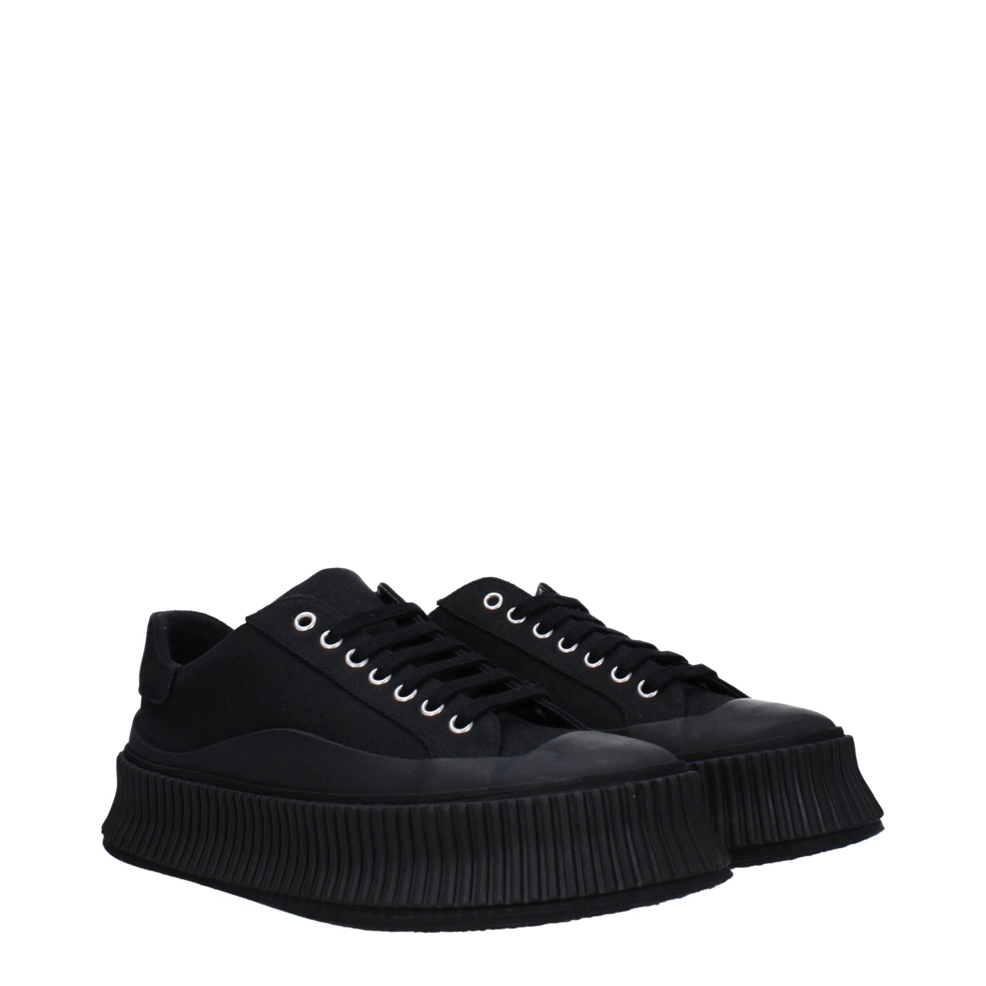 Sneakers by Jil Sander for men in rubber & fabric black presents a on trend silhouette from the Men's Casual Rubber & Fabric Sneakers collection, showcasing a on trend casual style for an elevated aesthetic.