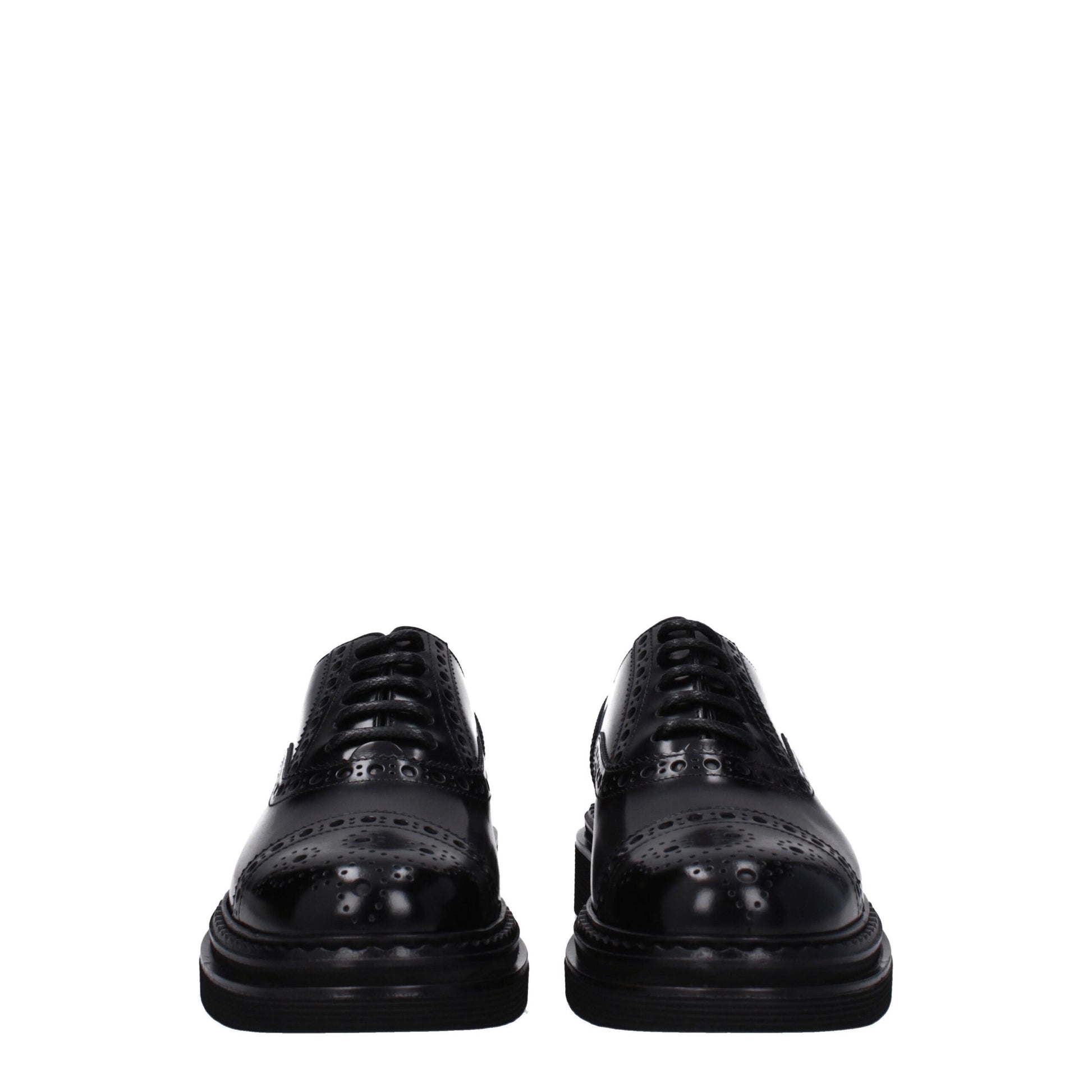Mid-Heel Derby Lace-Up Shoes by Dolce & Gabbana for men in leather & rubber black features an effortless chic silhouette, showcasing the Men's Leather & Rubber Mid-Heel Derby Lace-Up Shoes design with an effortless chic 5-cm-heel mid-heel and a round toe style for a effortless chic look.