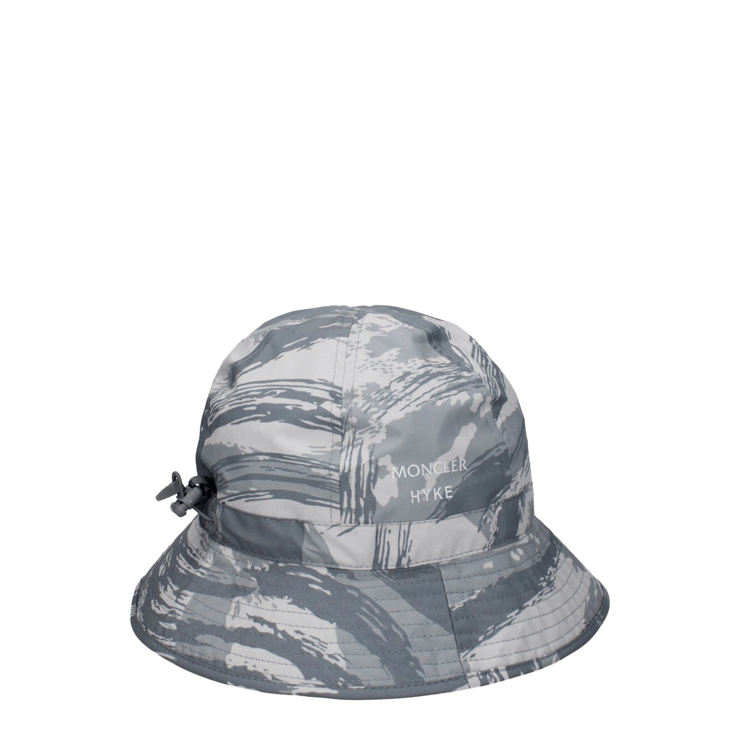 Bucket Hat by Moncler for women in polyester gray features an cosmopolitan luxe silhouette, artfully capturing the essence of the cosmopolitan luxe Polyester Bucket Hat design for a sophisticated look.
