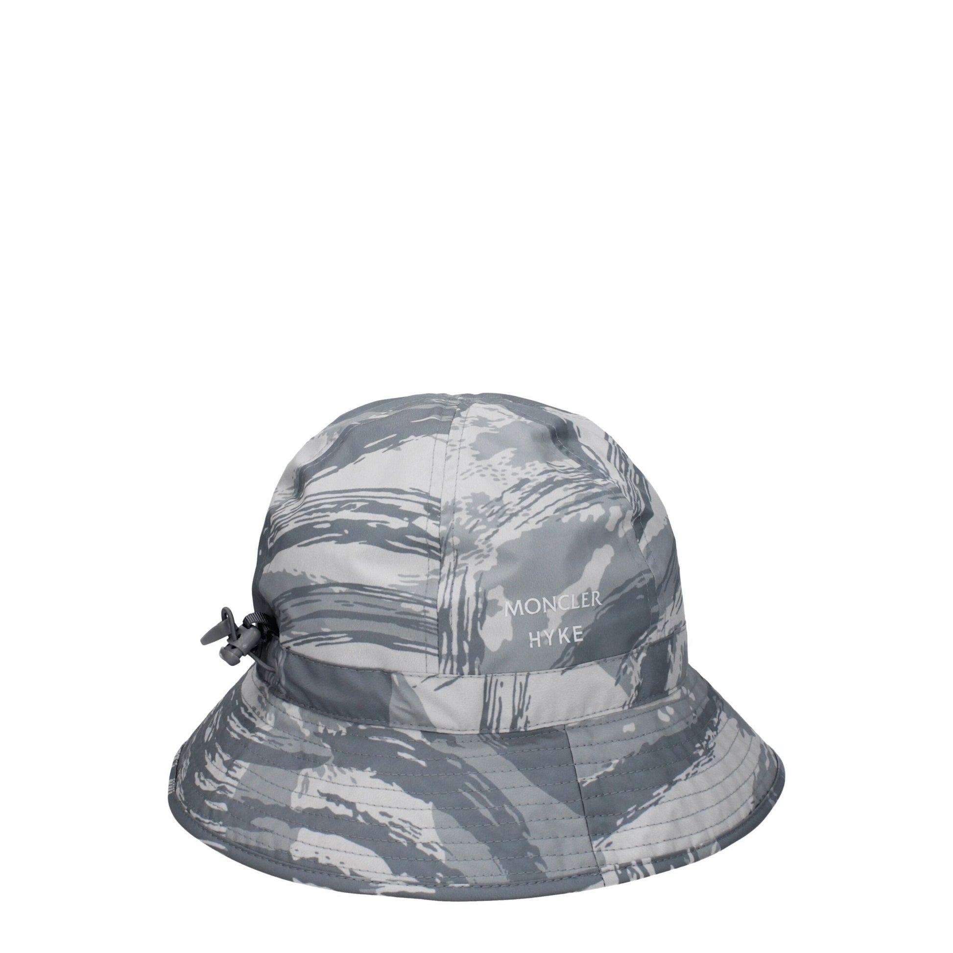Bucket Hat by Moncler for women in polyester gray features an cosmopolitan luxe silhouette, artfully capturing the essence of the cosmopolitan luxe Polyester Bucket Hat design for a sophisticated look.