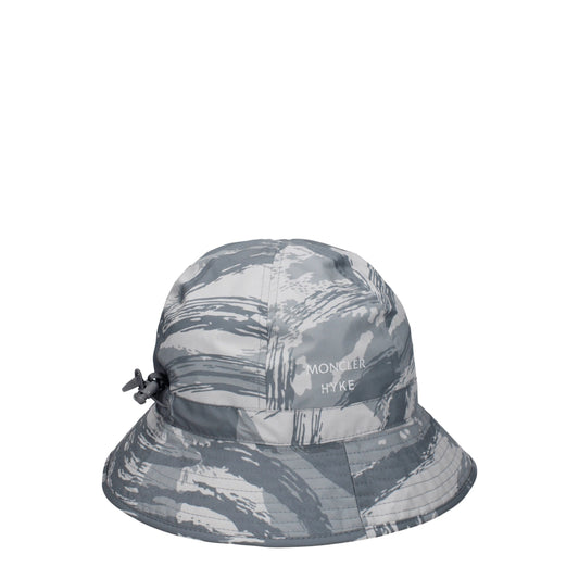 Bucket Hat by Moncler for women in polyester gray features an cosmopolitan luxe silhouette, artfully capturing the essence of the cosmopolitan luxe Polyester Bucket Hat design for a sophisticated look.