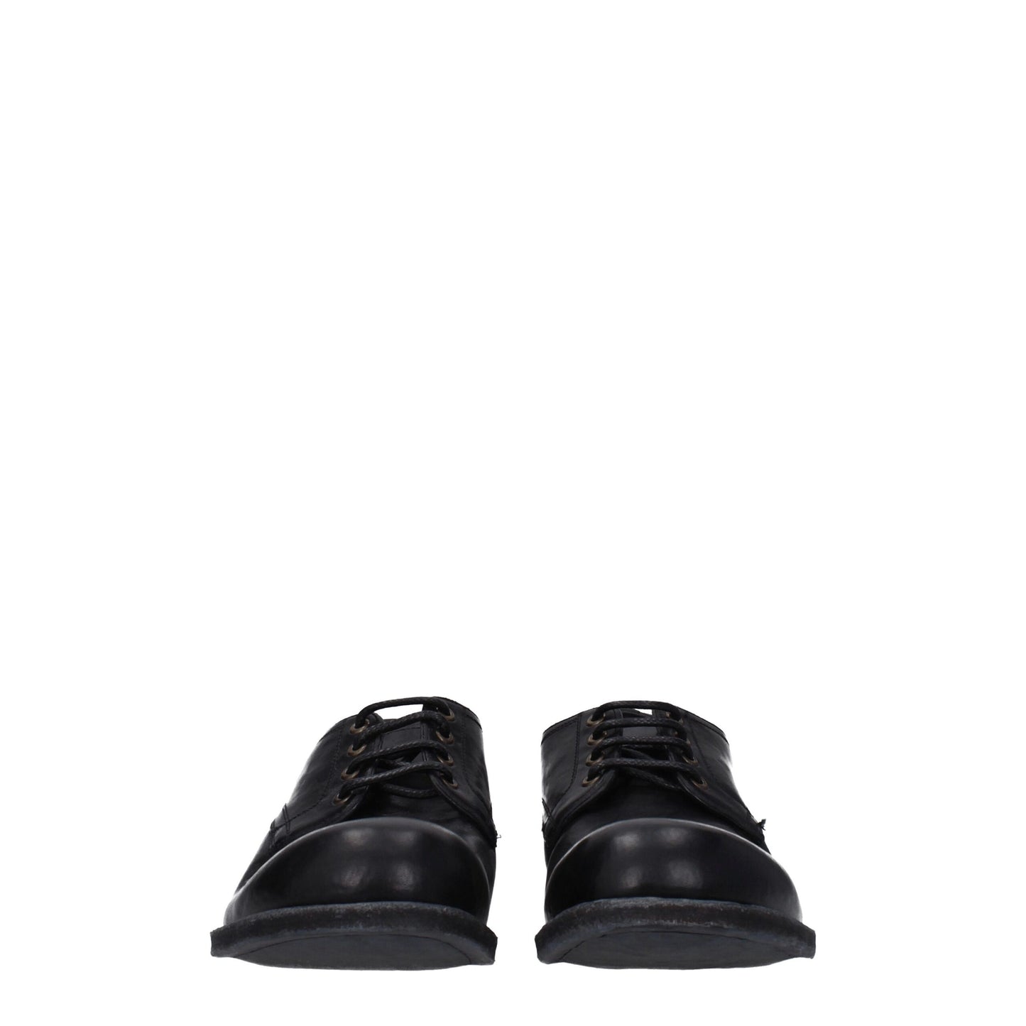 Flat Lace-Up Shoes by Dolce & Gabbana for men in leather black features an dynamic silhouette from the Men's Leather Flat Lace-Up Shoes collection, defined by a dynamic round toe style and flat for a dynamic look.
