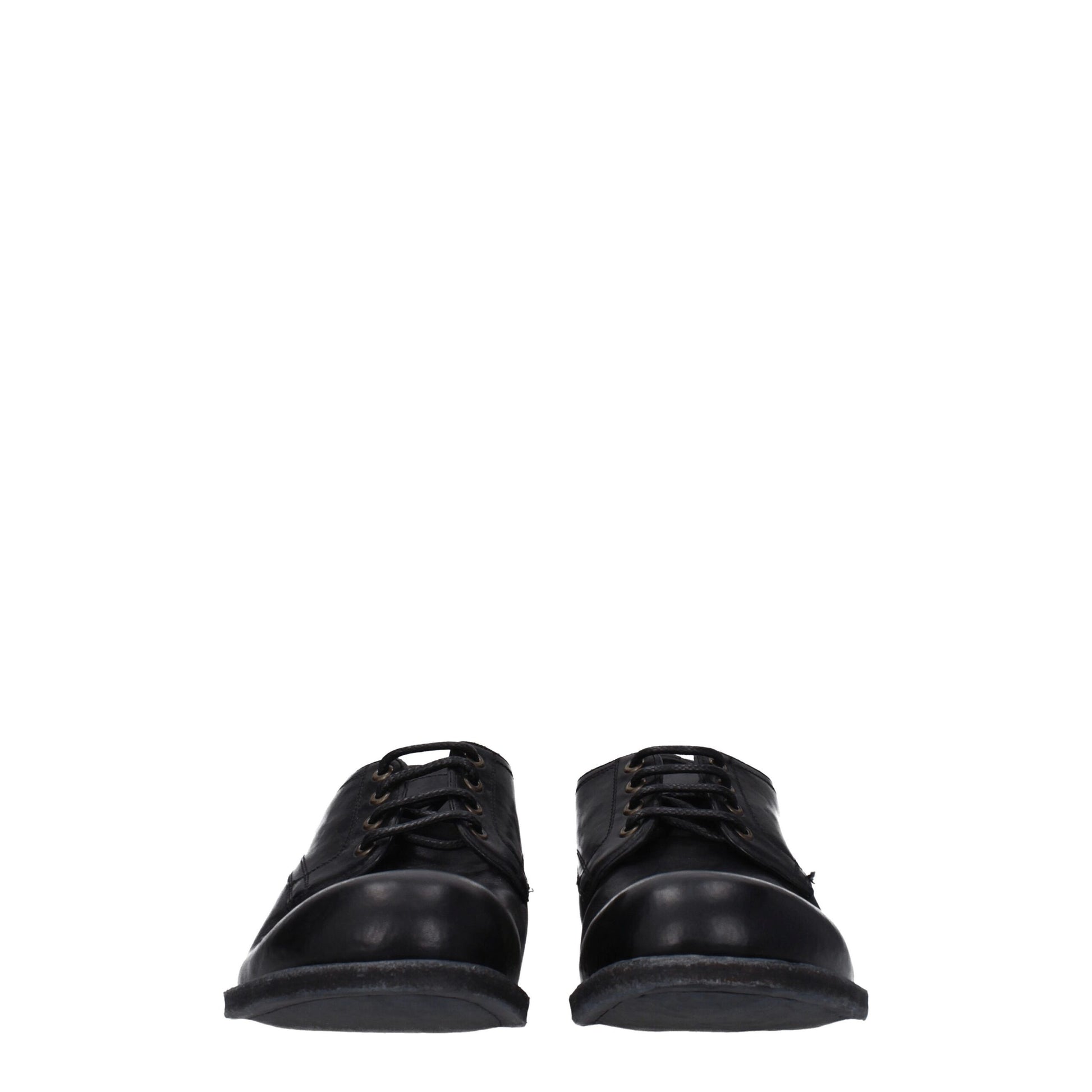 Flat Lace-Up Shoes by Dolce & Gabbana for men in leather black features an dynamic silhouette from the Men's Leather Flat Lace-Up Shoes collection, defined by a dynamic round toe style and flat for a dynamic look.
