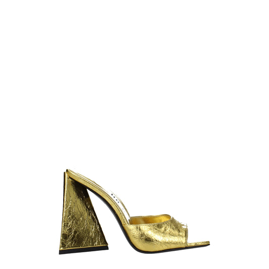 Very-High-Heel Sandals by The Attico for women in leather gold presents a sculptural silhouette, showcasing the Women's Leather Very-High-Heel Sandals design with a sculptural high-heel 11-5-cm-heel very-high-heel and open toe style for a premium look.