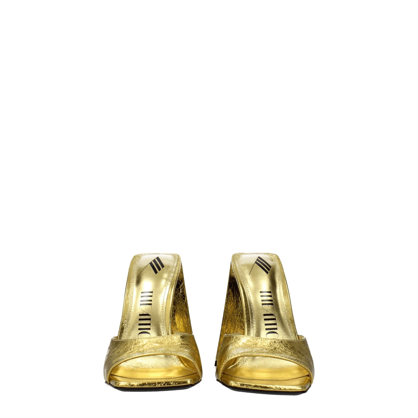 Very-High-Heel Sandals by The Attico for women in leather gold features an architectural design from the Women's Leather Very-High-Heel Sandals collection, defined by a architectural high-heel 11-5-cm-heel very-high-heel and open toe style for a architectural finish.