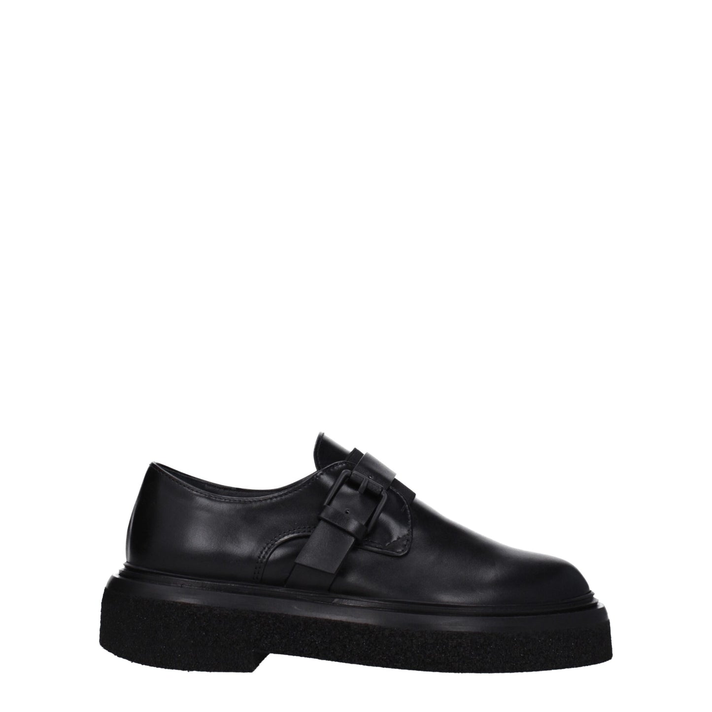 Max Mara Unisex Leather & Rubber Flat Derby Lace-Up Shoes - Black