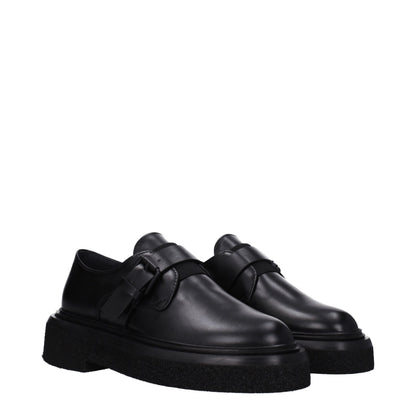 Max Mara Unisex Leather & Rubber Flat Derby Lace-Up Shoes - Black