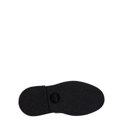 Max Mara Unisex Leather & Rubber Flat Derby Lace-Up Shoes - Black