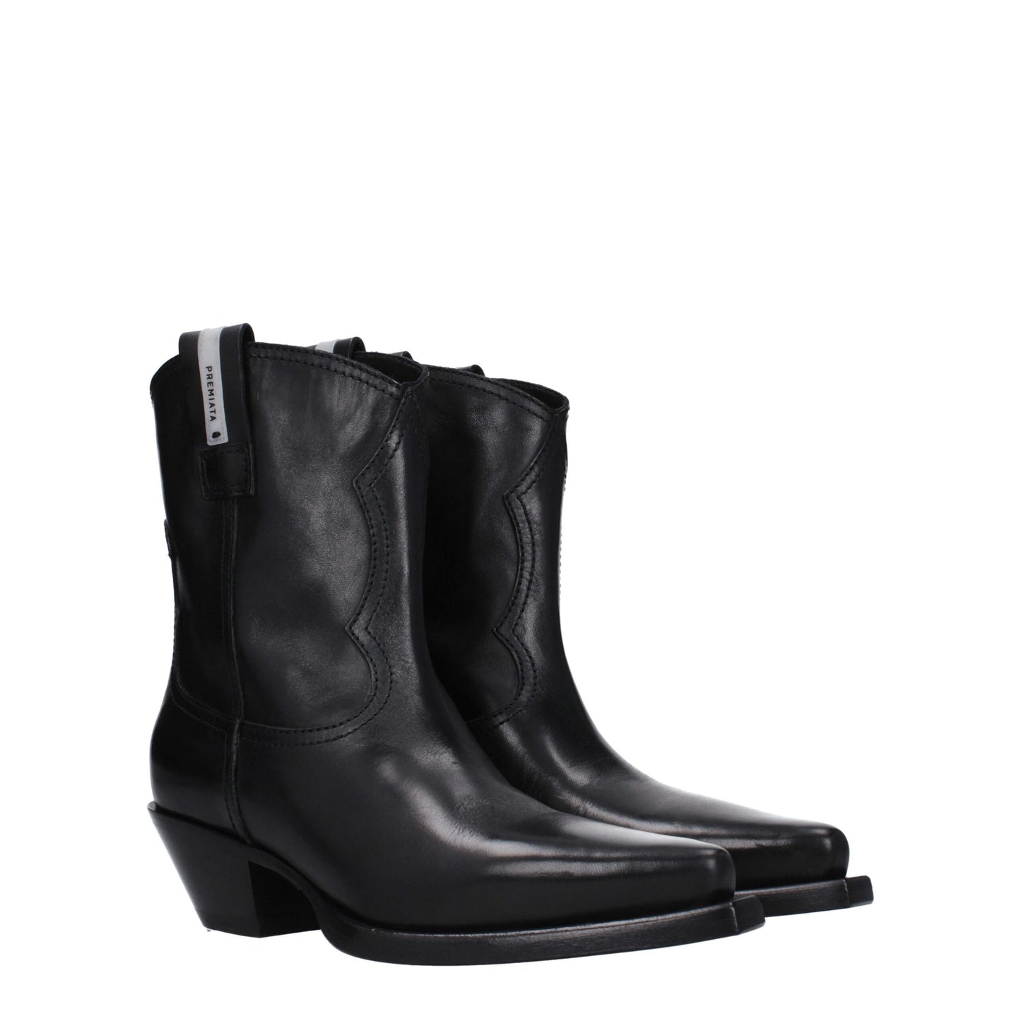 Mid-Heel Ankle Boots by Premiata for women in leather black features an enchanting design from the Women's Leather Mid-Heel Ankle Boots collection, highlighting a enchanting 4-5-cm-heel mid-heel and for a refined look.