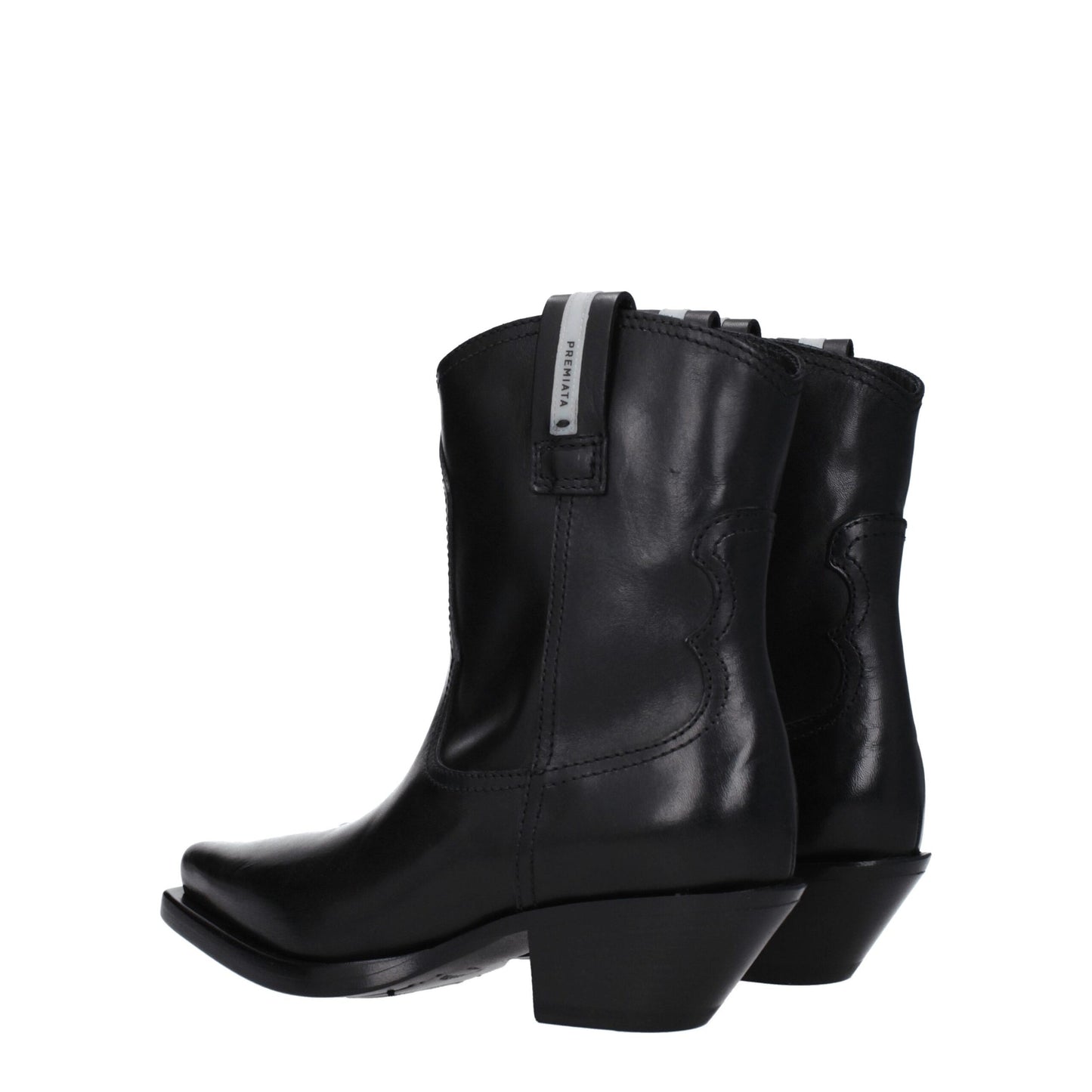 Mid-Heel Ankle Boots by Premiata for women in leather black features an high-performance silhouette, showcasing the sophisticated design of the Women's Leather Mid-Heel Ankle Boots with a 4-5-cm-heel mid-heel and a refined .