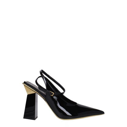 High-Heel Sandals by Valentino Garavani for women in patent leather black features an exquisite silhouette, showcasing the exquisite Women's Patent Leather High-Heel Sandals with a high-heel 10-5-cm-heel and .