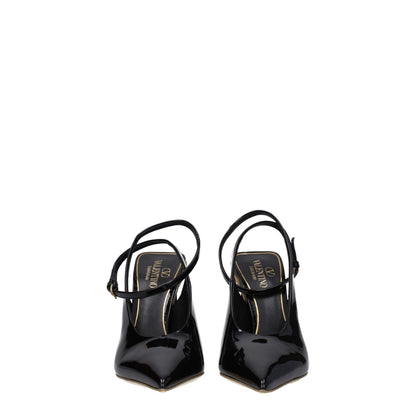 High-Heel Sandals by Valentino Garavani for women in patent leather black presents a sculptural silhouette, showcasing the Women's Patent Leather High-Heel Sandals design with a sculptural high-heel 10-5-cm-heel and for a premium look.