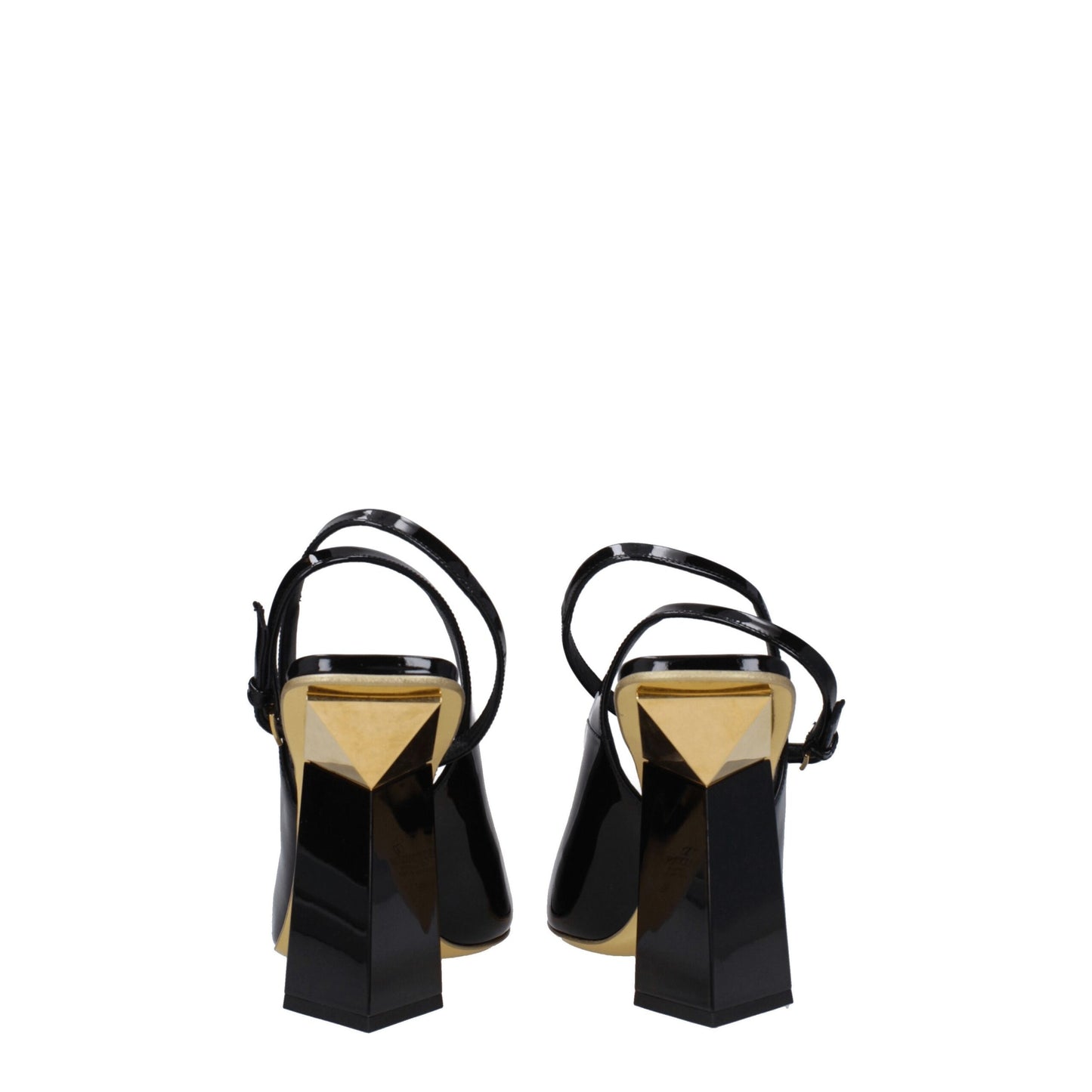 High-Heel Sandals by Valentino Garavani for women in patent leather and black presents a captivating silhouette, showcasing the signature style of the Women's Patent Leather High-Heel Sandals with a captivating high-heel 10-5-cm-heel and captivating .