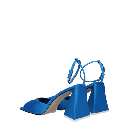 High-Heel Sandals by The Attico for women in leather & satin blue & turquoise features an architectural design from the Women's Leather & Satin High-Heel Sandals collection, defined by a architectural 8-5-cm-heel high-heel and open toe style for a architectural finish.