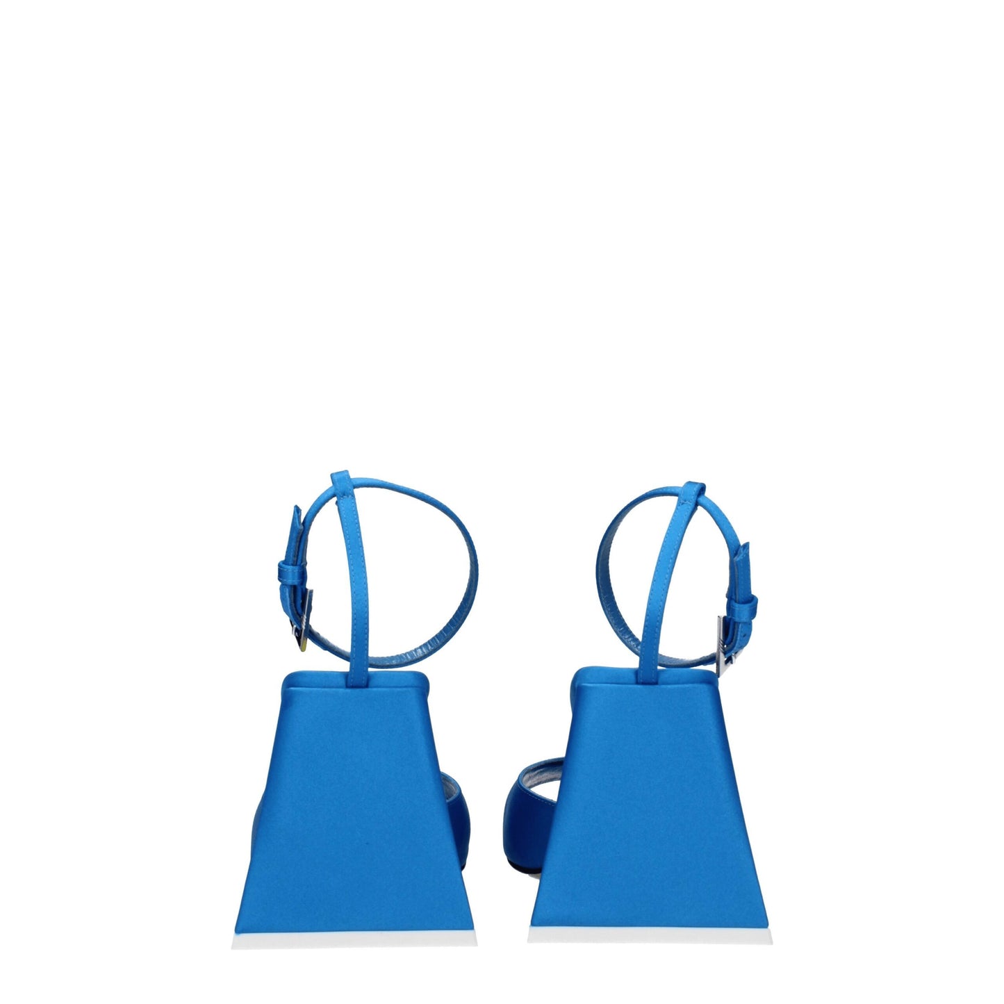 High-Heel Sandals by The Attico for women in leather & satin blue & turquoise features an statuesque Women's Leather & Satin High-Heel Sandals silhouette with a refined 8-5-cm-heel high-heel and elegant open toe style.