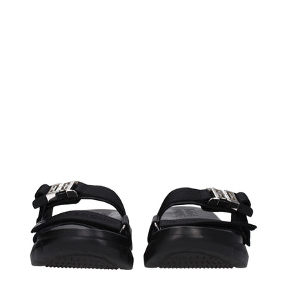 Mid-Heel Clogs Sandals by Givenchy for men in rubber & fabric and black & silver presents a captivating silhouette, showcasing the signature style of the Men's Rubber & Fabric Mid-Heel Clogs Sandals with a captivating 4-cm-heel mid-heel and captivating open toe style.