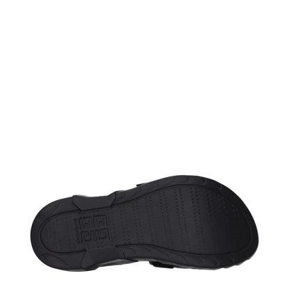 Mid-Heel Clogs Sandals by Givenchy for men in rubber & fabric black & silver presents a sculptural silhouette, showcasing the Men's Rubber & Fabric Mid-Heel Clogs Sandals design with a sculptural 4-cm-heel mid-heel and open toe style for a premium look.