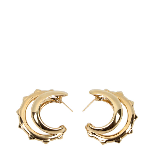 Earrings by Valentino Garavani for women in leather gold presents a resplendent silhouette, artfully capturing the essence of the Women's Gold Earrings with a resplendent for a sophisticated look.