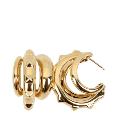 Earrings by Valentino Garavani for women in leather gold features an ornate from the Women's Gold Earrings collection, showcasing a ornate finish that embodies sophisticated luxury.