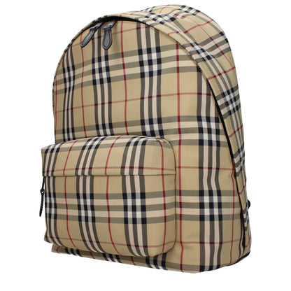Large Backpack by Burberry for men in fabric beige & print features a stately Fabric Large Backpack design, showcasing a secure zipper, ample external-pockets, and versatile backpack-strap, adjustable-strap & handle for a stately finish.