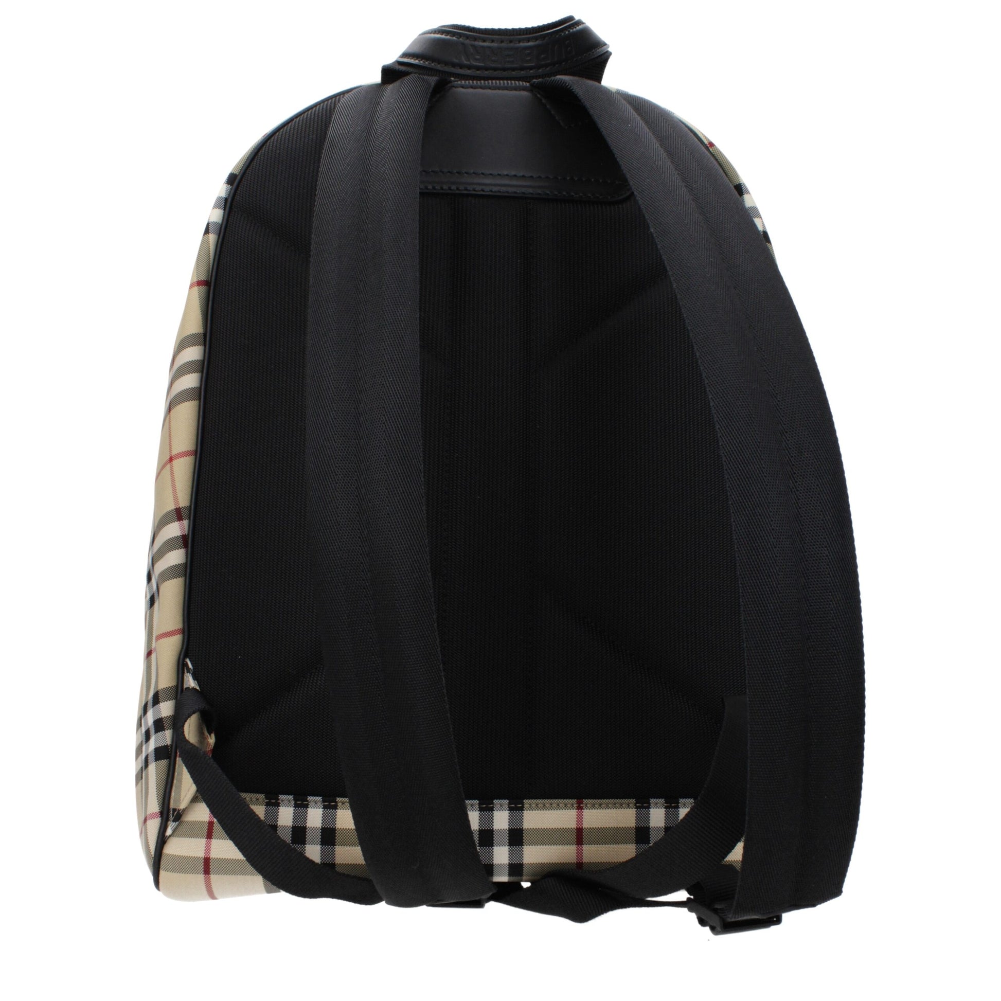 Large Backpack by Burberry for men in fabric beige & print showcases an architectural Fabric Large Backpack design, featuring a secure zipper, ample external-pockets, and architectural backpack-strap, adjustable-strap & handle for a sophisticated look.