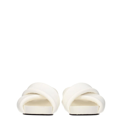 Mid-Heel Clogs Sandals by Jil Sander for women in leather white features an effortlessly chic silhouette from the Women's Leather Mid-Heel Clogs Sandals collection, showcasing a effortlessly chic 4-cm-heel mid-heel and elegant open toe style.