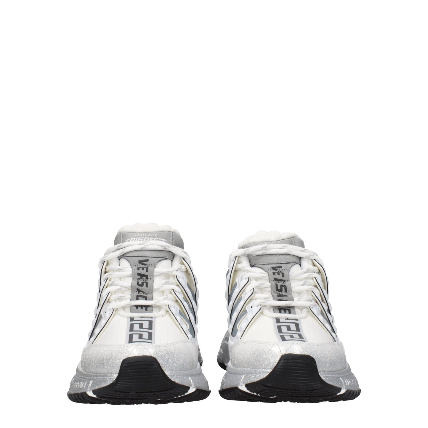 Athletic Sneakers Versace women leather silver & white featuring a avant-garde Women's Athletic Leather Sneakers design with a avant-garde athletic style for a refined finish.