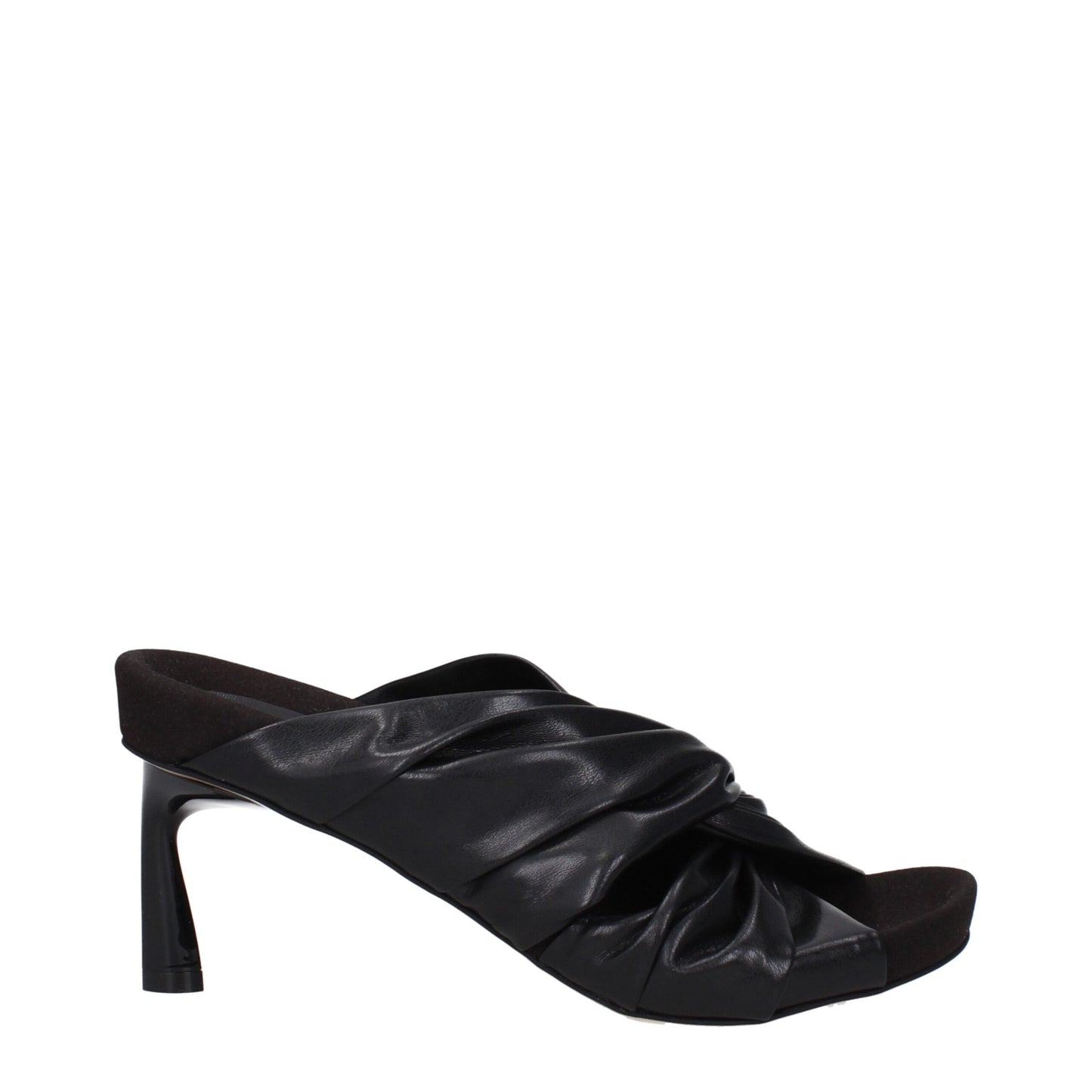Mid-Heel Sandals by Stella McCartney for women in leather black features an effortlessly chic silhouette from the Women's Leather Mid-Heel Sandals collection, showcasing a effortlessly chic 7-cm-heel mid-heel and elegant open toe style.
