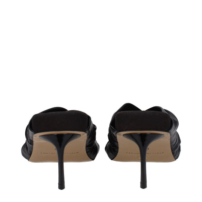 Mid-Heel Sandals by Stella McCartney for women in leather black features an statuesque Women's Leather Mid-Heel Sandals silhouette with a refined 7-cm-heel mid-heel and elegant open toe style.