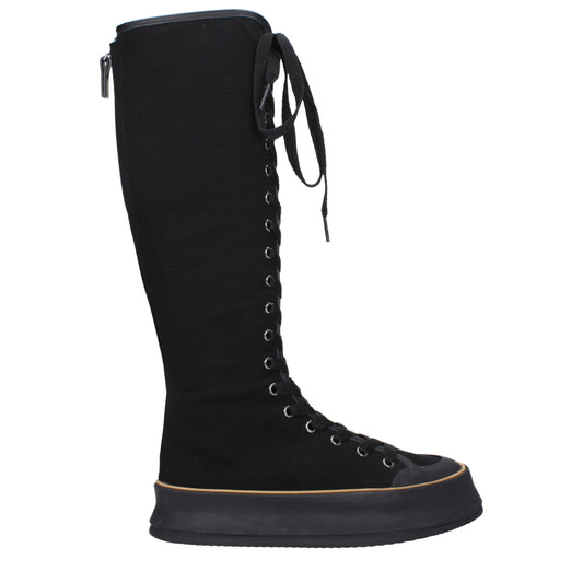Wedge Lace-Up Boots by Max Mara for women in rubber & fabric black features an avant-garde Women's Rubber & Fabric Wedge Lace-Up Boots silhouette, defined by a sophisticated wedge and a avant-garde round toe style.