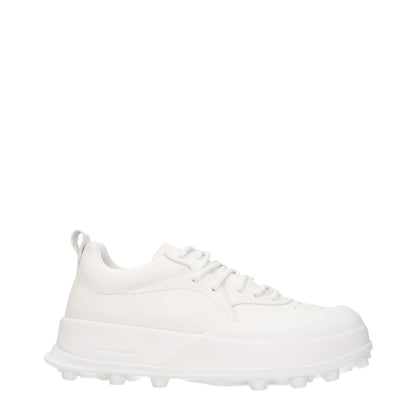 Sneakers by Jil Sander for men in leather & rubber white features a chic design, perfectly showcasing the chic fashion style of this Men's Fashion Leather & Rubber Sneakers.