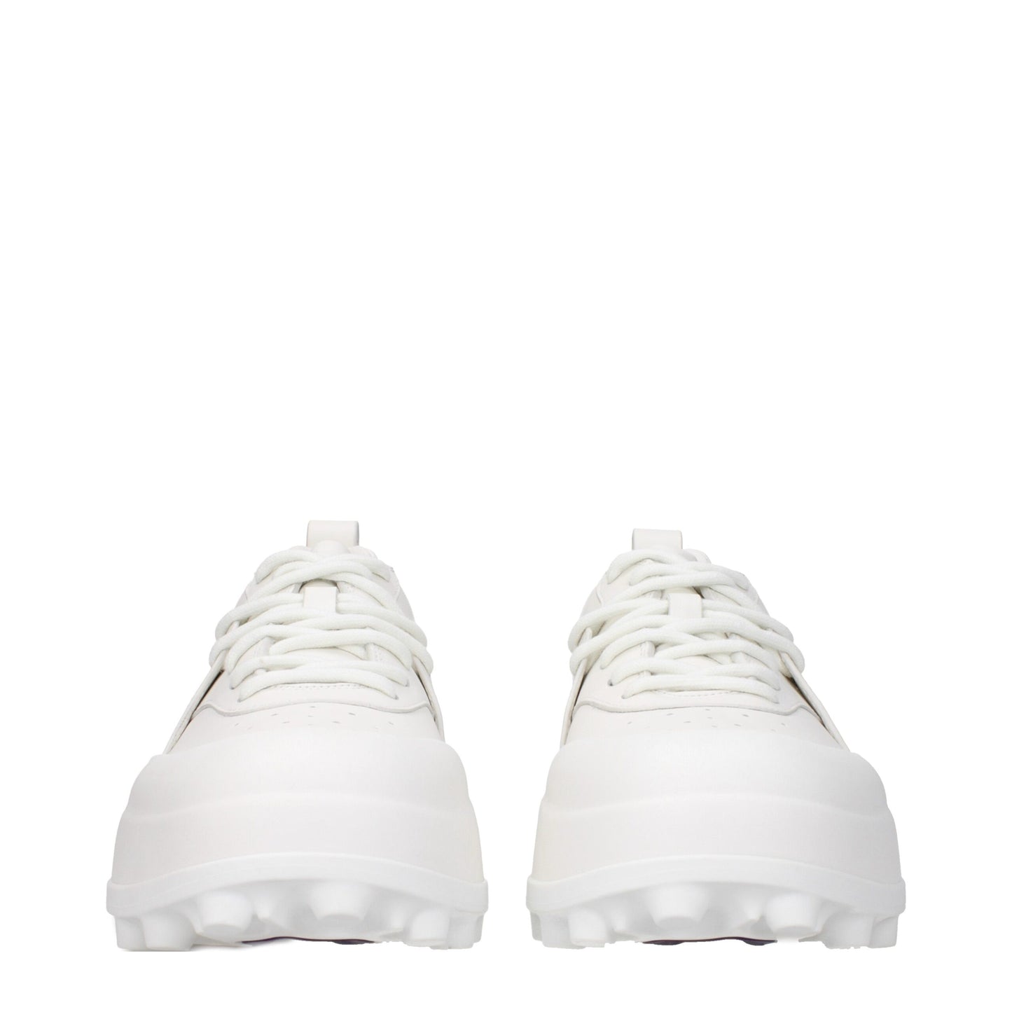 Sneakers by Jil Sander for men in leather & rubber white presents a on trend silhouette from the Men's Fashion Leather & Rubber Sneakers collection, showcasing a on trend fashion style for an elevated aesthetic.
