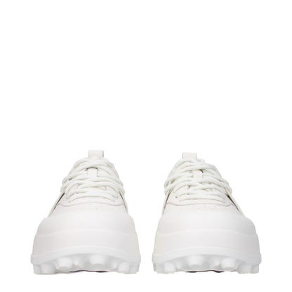Sneakers by Jil Sander for men in leather & rubber white presents a on trend silhouette from the Men's Fashion Leather & Rubber Sneakers collection, showcasing a on trend fashion style for an elevated aesthetic.