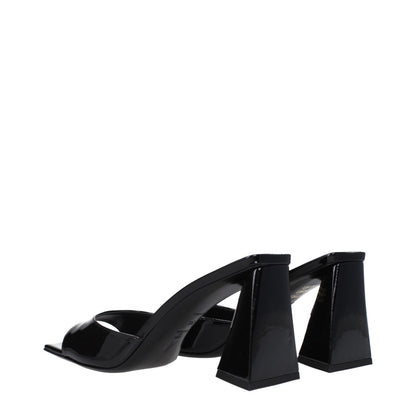 High-Heel Sandals by The Attico for women in patent leather black showcases a sculptural silhouette as Women's Patent Leather High-Heel Sandals, defined by a sculptural 8-5-cm-heel high-heel and sculptural open toe style for a sculptural look.