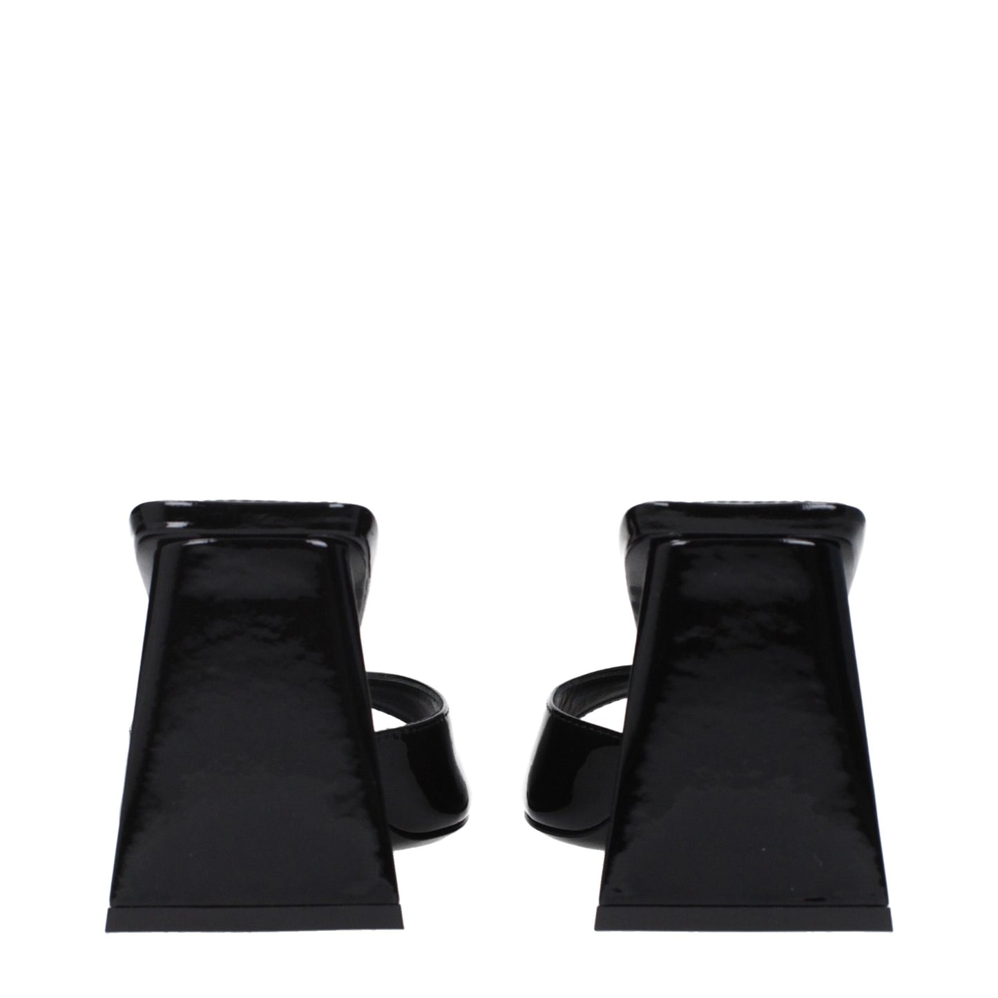 High-Heel Sandals by The Attico for women in patent leather black presents a sculptural silhouette, showcasing the Women's Patent Leather High-Heel Sandals design with a sculptural 8-5-cm-heel high-heel and open toe style for a premium look.