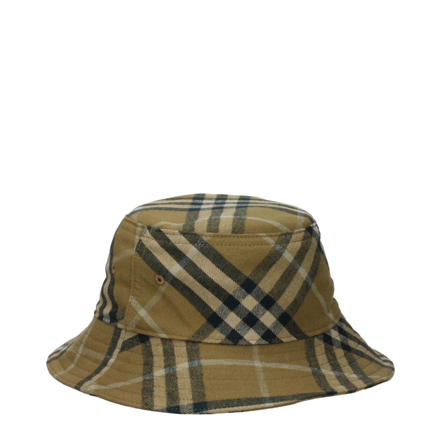 Hat by Burberry for men in cotton green & print showcases a refined silhouette, artfully capturing the essence of the refined Cotton Hat design for a sophisticated look.