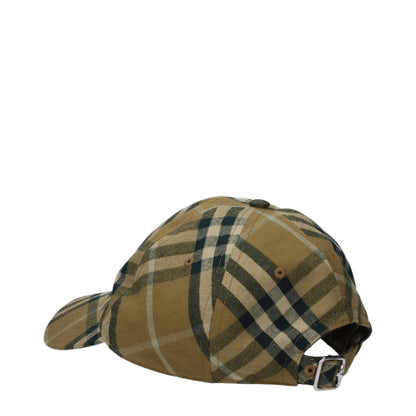 Baseball Cap by Burberry for men in cotton green & print features a distinguished silhouette, showcasing the distinguished design of the Cotton Baseball Cap for a sophisticated, elevated look.