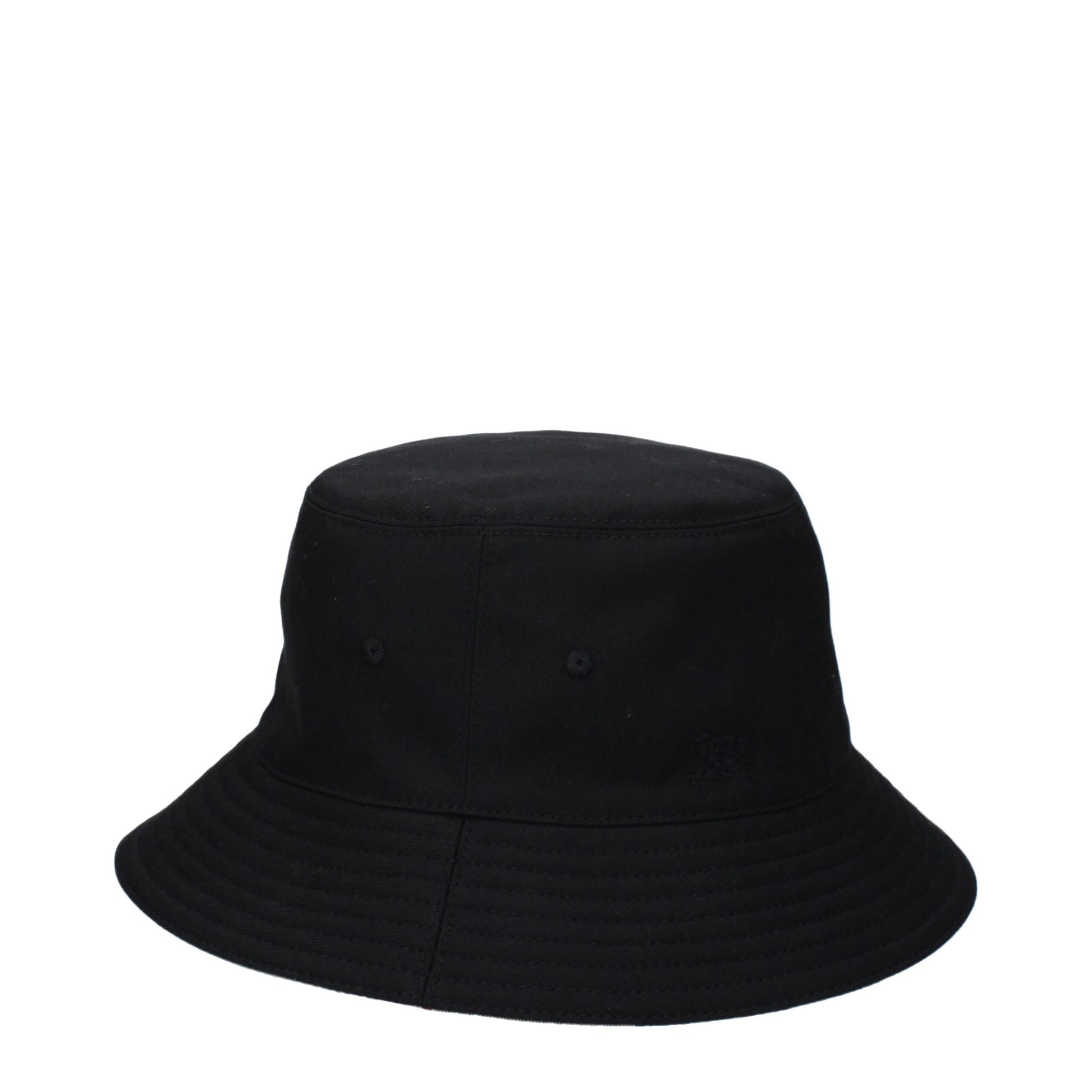 Hat by Burberry for women in cotton polyester black & print showcases a refined silhouette, artfully capturing the essence of the refined Cotton Polyester Hat design for a sophisticated look.