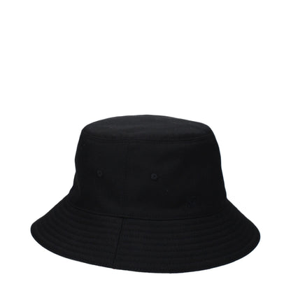 Hat by Burberry for women in cotton polyester black & print showcases a refined silhouette, artfully capturing the essence of the refined Cotton Polyester Hat design for a sophisticated look.