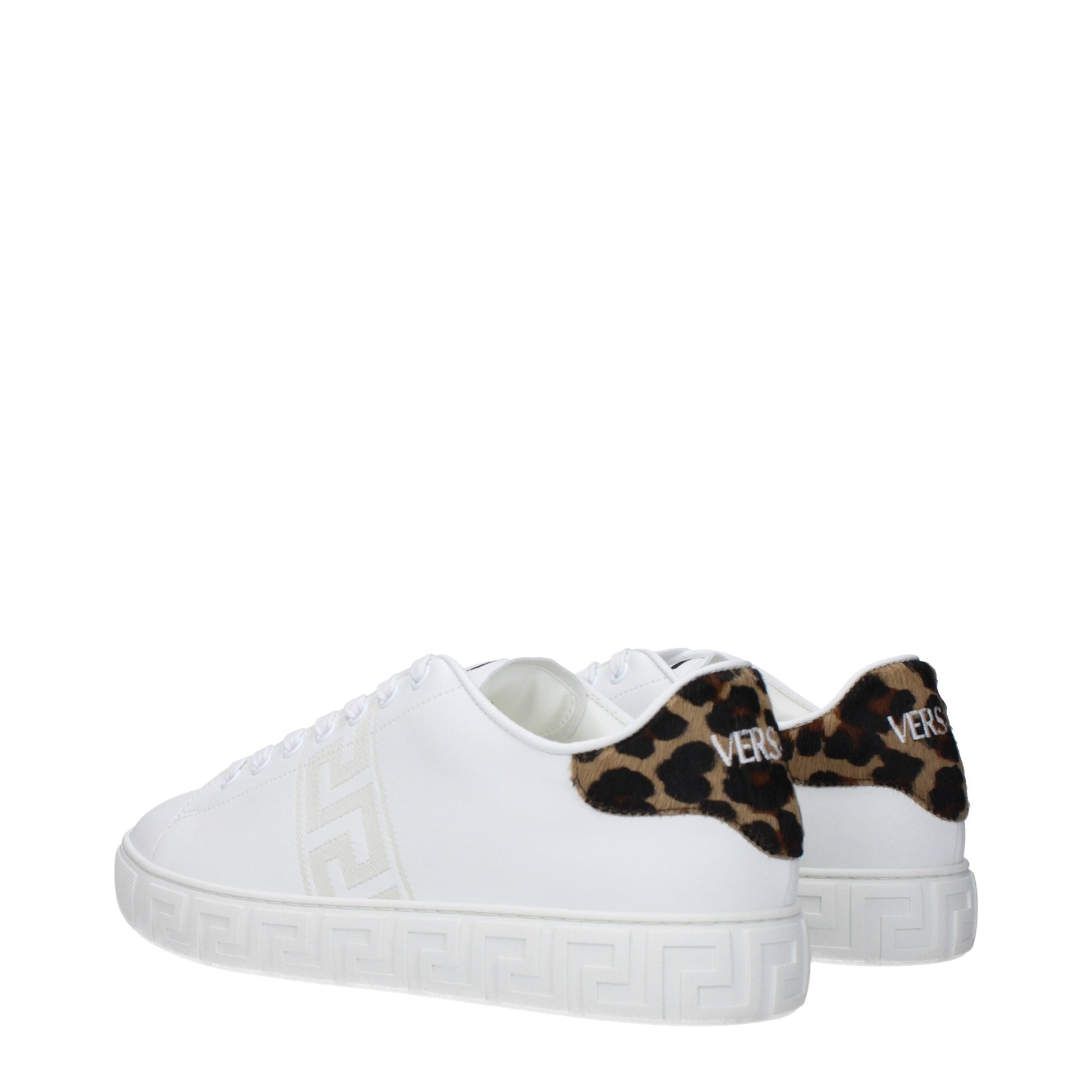 Sneakers by Versace for men in leather & rubber white features an timeless silhouette from the Men's Fashion Leather & Rubber Sneakers collection, showcasing a signature fashion style with an timeless finish.