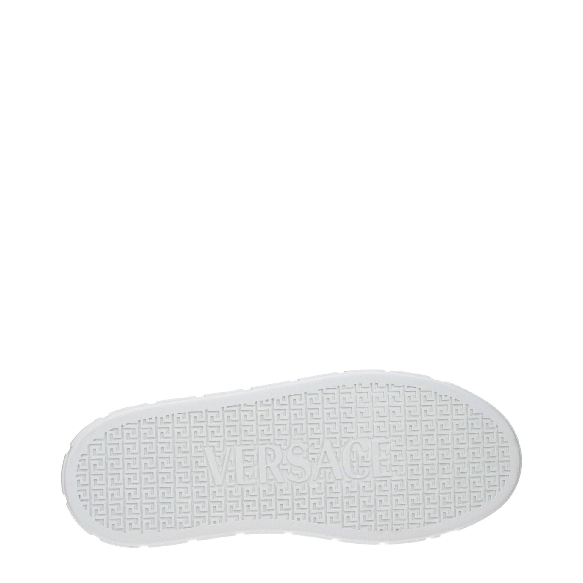 Sneakers by Versace for men in leather & rubber white features a chic design, perfectly showcasing the chic fashion style of this Men's Fashion Leather & Rubber Sneakers.