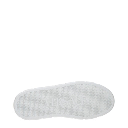 Sneakers by Versace for men in leather & rubber white features a chic design, perfectly showcasing the chic fashion style of this Men's Fashion Leather & Rubber Sneakers.