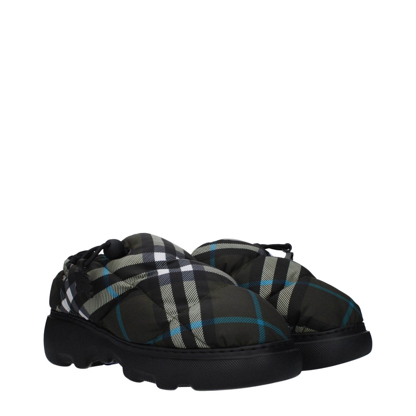 Mid-Heel Loafer Slip-On Shoes by Burberry for women in rubber & fabric green & print features an dynamic silhouette from the Women's Rubber & Fabric Mid-Heel Loafer Slip-On Shoes collection, defined by a dynamic round toe style and 5-cm-heel mid-heel for a dynamic look.