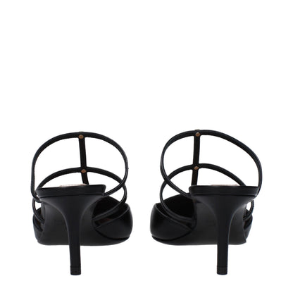 Mid-Heel Sandals by Valentino Garavani for women in leather black & gold features an statuesque Women's Leather Mid-Heel Sandals silhouette with a refined 6-5-cm-heel mid-heel and elegant .