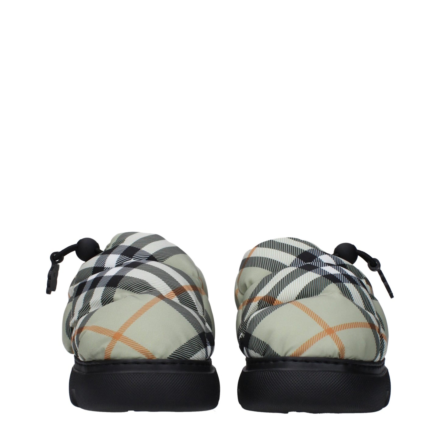 Mid-Heel Loafer Slip-On Shoes by Burberry for women in rubber & fabric green & print showcases a resplendent Women's Rubber & Fabric Mid-Heel Loafer Slip-On Shoes aesthetic, defined by its resplendent round toe style and elegant 4-5-cm-heel mid-heel.