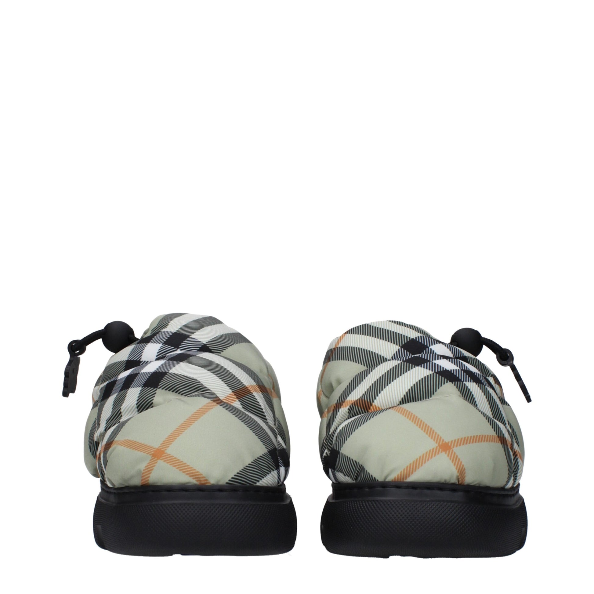 Mid-Heel Loafer Slip-On Shoes by Burberry for women in rubber & fabric green & print showcases a resplendent Women's Rubber & Fabric Mid-Heel Loafer Slip-On Shoes aesthetic, defined by its resplendent round toe style and elegant 4-5-cm-heel mid-heel.