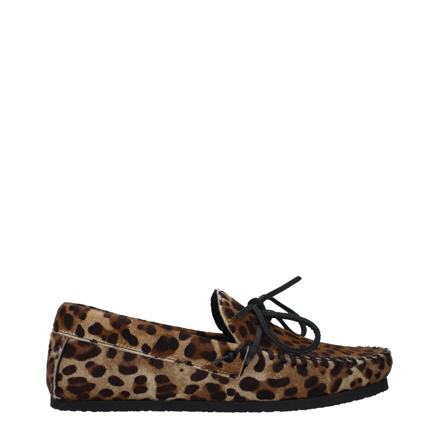 Flat Loafer Shoes by Isabel Marant for unisex in rubber brown features an ergonomic silhouette, perfectly showcasing Pony Unisex Rubber Flat Loafer Shoes with its distinct flat and elegant round toe style.