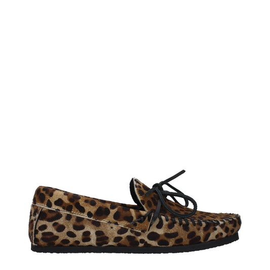 Flat Loafer Shoes by Isabel Marant for unisex in rubber brown features an ergonomic silhouette, perfectly showcasing Pony Unisex Rubber Flat Loafer Shoes with its distinct flat and elegant round toe style.