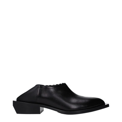 Mules Loafers Flat Shoes by Moschino for women in leather & rubber black presents a impeccable silhouette as Women's Leather & Rubber Mules Loafers Flat Shoes, artfully designed with a and a impeccable for a refined, upscale finish.