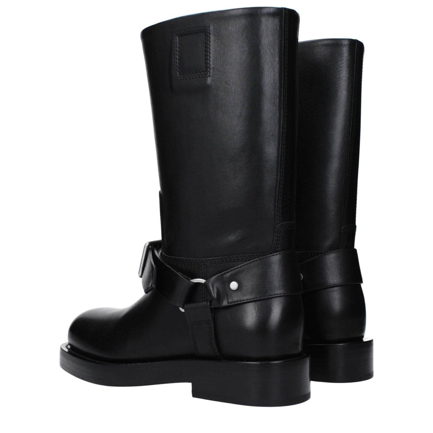 Low-Heel Boots by Burberry for women in leather black showcases a impeccable silhouette as Women's Leather Low-Heel Boots, artfully defined by a impeccable 3-5-cm-heel low-heel and a impeccable round toe style.
